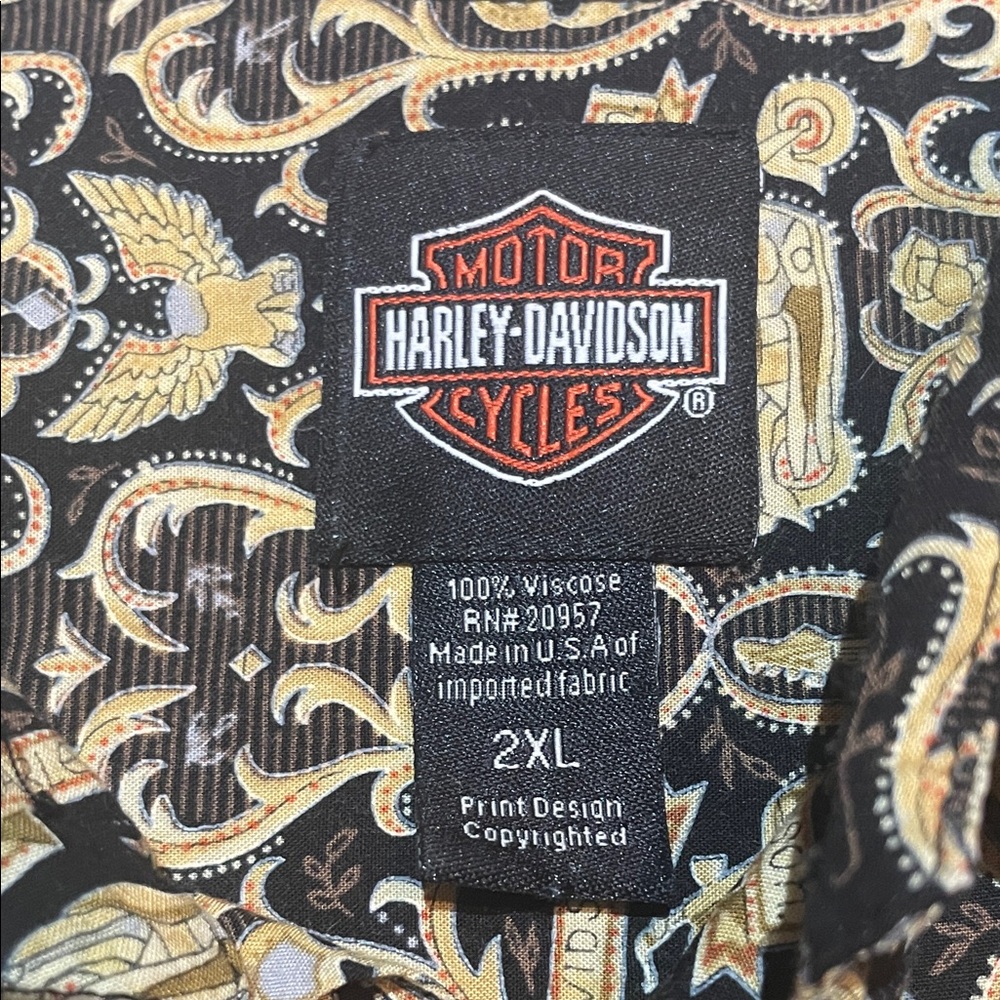 Harley-Davidson Black and Gold Casual Shirt - Picture 7 of 13
